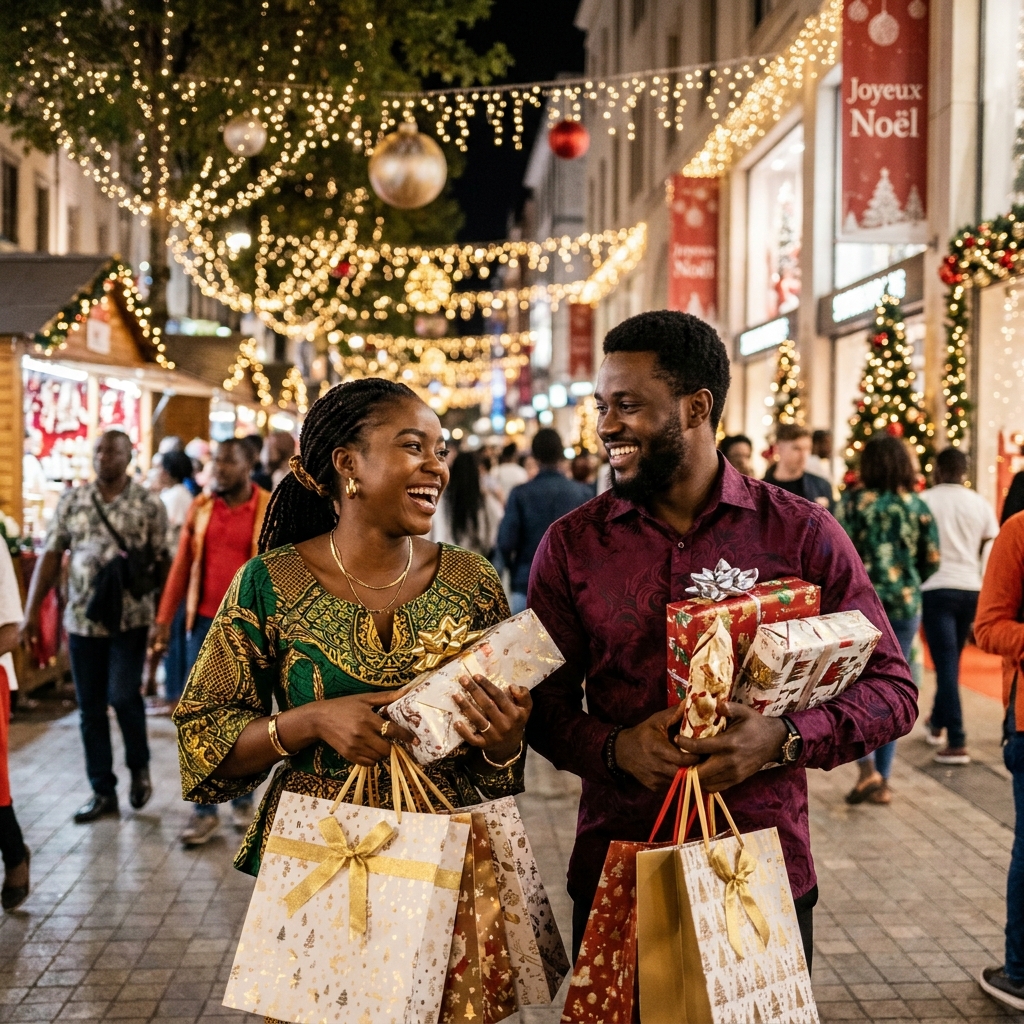 Clients satisfaits recevant leurs colis et paquets cadeaux de fêtes
