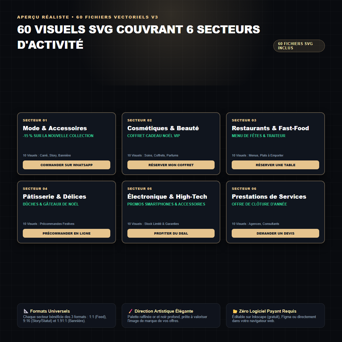 Plus de 100 modèles graphiques Canva & SVG prêts à personnaliser
